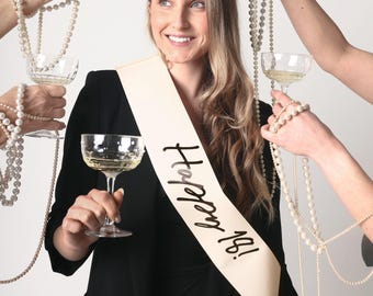 18th birthday sash, Happy 18 Black Bow Birthday Sash, 18th birthday party supplies