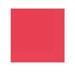 Fiesta Red Paper Party Napkins x 20, Red Party Tableware, Red Party Tableware Decorations, Valentine's Table, Farm Party Supplies