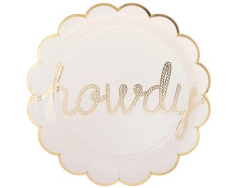 Howdy Cowboy Paper Party Plates x 8, My Minds Eye Cowboy Party Table Decorations, Last Rodeo, Cowboy party supplies