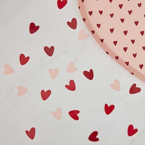 Valentijnsdag roze en rode biologisch afbreekbare hartconfetti, Valentijnsdag tafelconfetti, decoraties