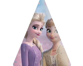 Frozen Party Hats x 6, frozen party supplies, Frozen Birthday Party Hats