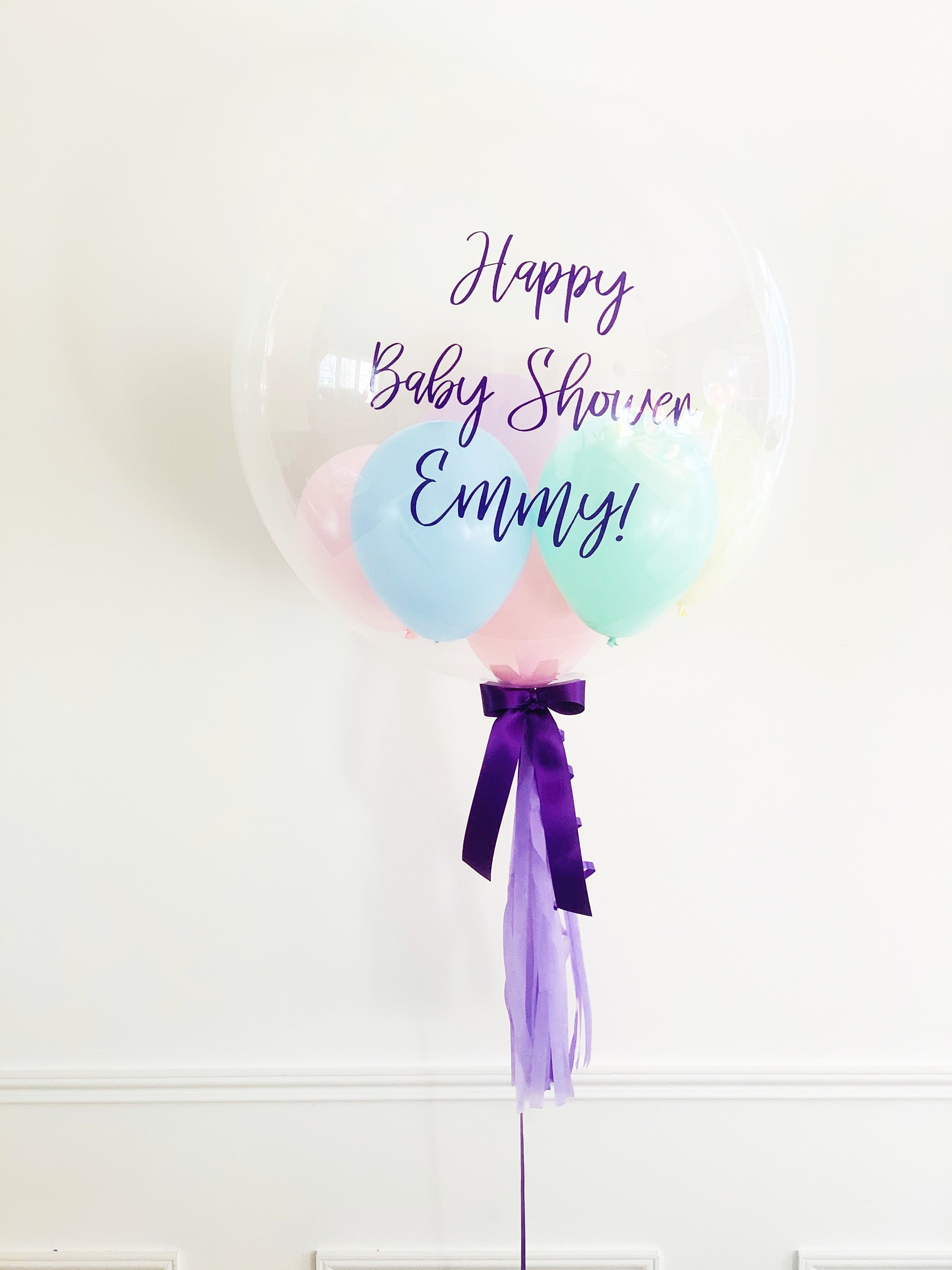 Big Personalised Baby Shower Bubble Balloon in a box Etsy