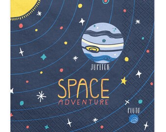 Space Party Paper Napkins x 20, Space Party Napkins, Space Party Supplies, Space Birthday Party Tableware