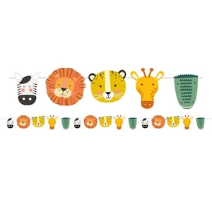 Safari Party Banner, Wild One decorations, Safari party bunting, Zoo animal party decorations, Kids party supplies zoo birthday party