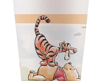 8 tasses pour fête Winnie l'ourson classiques, vaisselle pour fête d'anniversaire Winnie l'ourson, articles de fête en bois pour 100 acres, tasses pour fête d'ours