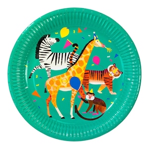 Safari Animals Party Plates x 8, Talking Tables Party Animals Paper Plates x 8, Safari birthday party set of plates