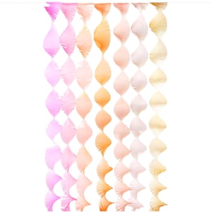 Luxury Crepe Streamer Set - Blossom - Rico Design 7 Fringed Paper Rolls 17.5cm Wide in Gift Box - Pink Peach Party Backdrop, Ceiling Decor