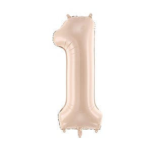 Number 1 Foil Balloon - Beige 28inch, 1st Birthday Party Balloons, 1st birthday party decorations, teddy bear theme party, beige balloons