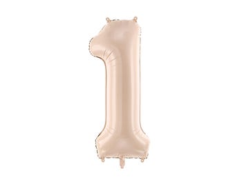 Number 1 Foil Balloon - Beige 28inch, 1st Birthday Party Balloons, 1st birthday party decorations, teddy bear theme party, beige balloons