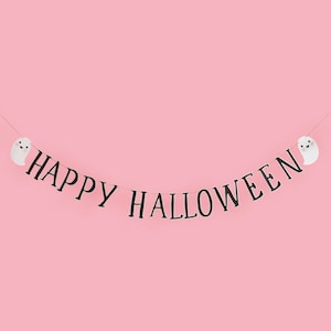 Happy Halloween Party Ghost Bunting, Halloween Decorations, Halloween Party Supplies, Halloween Banner, Halloween Party Backdrop Ghost Decor