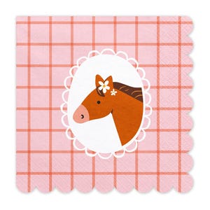 Horse Party Napkins x 12, Horse Themed Party Tableware, kids birthday party animal theme, cowgirl party napkins