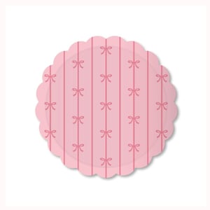Petal Pink Signature Bow Small Party Plates x 8, Bow Party Tableware, Bow Decorations, Bonjour Fete party supplies, hen party plates