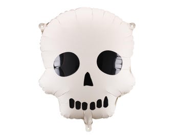 Globo de calavera de papel metalizado (40 cm), decoración para fiestas de Halloween, globos de Halloween
