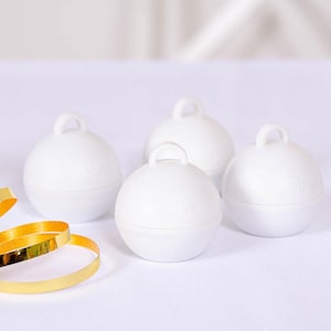 White Bubble Balloon Weights - White x 4, White Party Accessories, White Balloon Weights