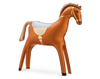 Globo de aluminio con forma de caballo de pie, decoraciones para fiestas de cumpleaños con temática de caballos, globo para fiestas con temática de caballos, decoración para fiestas de ponis