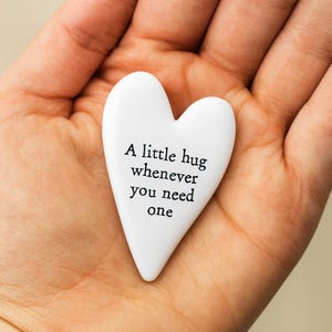 East of India Tiny Heart Token - A Little Hug, Gift for loved one, moving away gift, little token hug, pocket hug, heart gift, sentimental