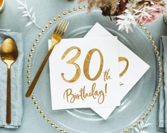 30th Birthday Party Napkins x 20, 30th birthday serviettes, 30th birthday cocktail napkins , 30th party tableware tablescape