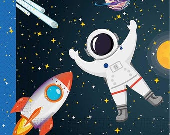 Rocket Space Party Napkins x 20, space party supplies