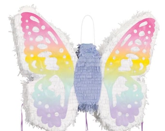 Pinata Papillon Rose Pour Anniversaire Fille | Kit Complet Avec Bâton Et Bandeau - Fête à Thème Papillon