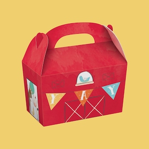 8x Lunchbox Box für Kindergeburtstag, Partygeschirr, Lunchbox Box, Dekoration auf dem Bauernhof