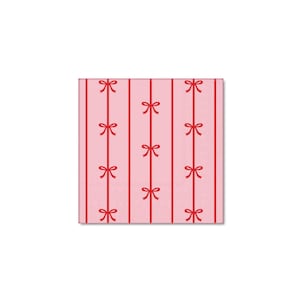 Pink and Red Signature Bow Small Party Napkins x 20, Bow Party Tableware, Pink Bow Decorations, Bonjour Fete party supplies