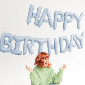 Pastell Blau alles Gute zum Geburtstag Ballon Kit, Hellblau Geburtstagsbanner, Pastell Blau Partydekoration, alles Gute zum Geburtstag Zeichen Geburtstagsdeko