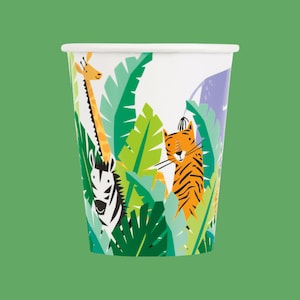 Safari Party Cups x 8, Safari party tableware, Jungle birthday party, Safari theme party, paper cups, disposable party cups