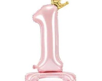 1st Birthday Pink Balloon, Standing Number 1 Foil Balloon, 1st Birthday Decoration, 1st Birthday Party balloon, 1st birthday balloon