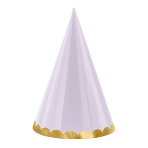 Party Hats 6 x Pastel and Gold Party Hats