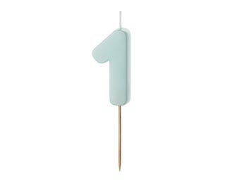 Light Blue Number 1 candle, 1st birthday, 10th, 100th birthday candles, light blue cake candles wild one