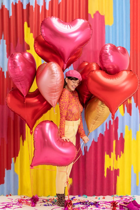 Rotes Herz Folienballon, rotes Herz Luftballons, rote Luftballons