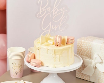 Décoration de gâteau rose pour bébé fille, décoration de gâteau pour baby shower, Fournitures pour baby shower, décorations de gâteau pour baby shower