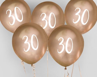 Gold 30th Birthday Balloons, 30 Balloons, Gold Party Balloons, 30th Party Balloons, 30th Birthday Party decorations, 30 today balloons