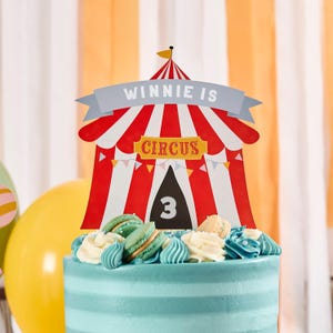 Circusfeest aanpasbare taarttopper, circusfeestartikelen, circus verjaardagsfeestje decoraties, circusthema taartdecoraties