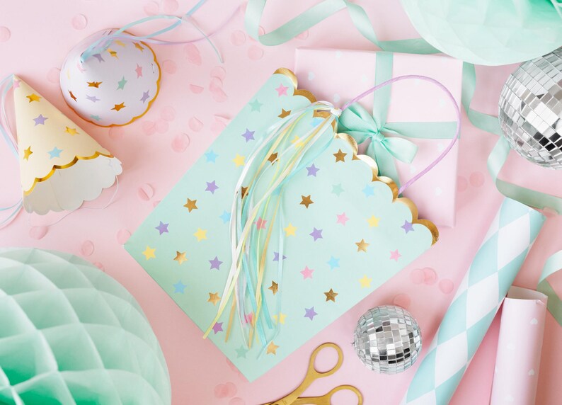 Party Hats 6 x Pastel and Star Party Hats