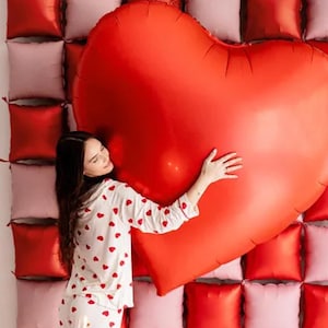 Red Heart Valentines Balloon, Red XXL Heart Foil Balloon, Huge Heart balloons, valentines day decorations