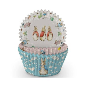 Pirottini per torte Peter Rabbit x 75, decorazioni per torte Peter Rabbit di Beatrix Potter, torte per baby shower primaverili Peter Rabbit