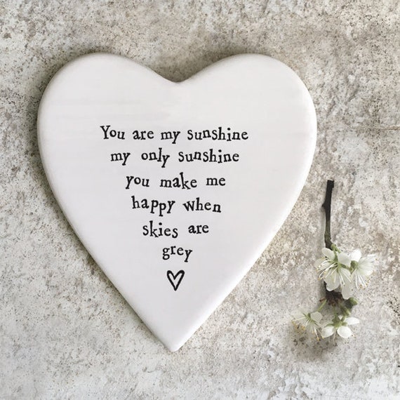 → View on Etsy: You are my sunshine gift, Porcelain heart coaster gift, Baby shower gift, Sister Gift, Mothers Day gift, Wife gift, gift for her You are my sunshine gift, Porcelain heart coaster gift, Baby shower gift, Sister Gift, Mothers Day gift, Wife gift, gift for her