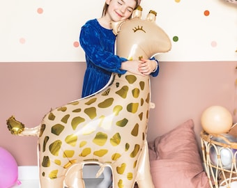 Large Giraffe Foil Balloon, Giraffe Party Balloon, Safari Party Balloons, Zoo Party, Wild One, Foil Balloons, 1st Birthday Balloon, Kids