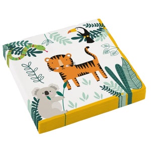 Safari Animal Napkins x 16, Wild One napkins, party napkins, Safari party, kids party napkins, Jungle theme party, party tableware