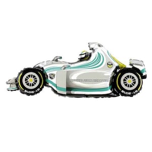 レーシングカーホイルバルーン | 49インチ レースカー バースデーバルーン、パーティーデコレーション、レーシングバースデーパーティーバルーン、巨大ヘリウムカーバルーンデコレーション