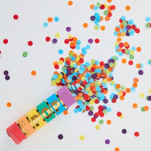 Birthday Confetti Cannon, Rainbow Party Confetti, Biodegradable confetti cannon