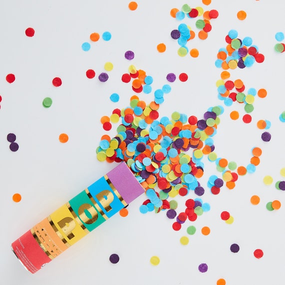 Birthday Confetti Cannon, Rainbow Party Confetti, Biodegradable confetti  cannon