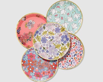 In Full Bloom Small Party Plates x 10, Garden party plates, party tableware, floral adult party supplies, paper plates, outdoors party