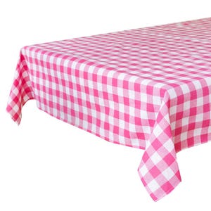 Hallonrosa & vit tygginghamduk, rosa tygduk, rosa cowgirl festtillbehör, miljövänligt återanvändbart tvättbart bord