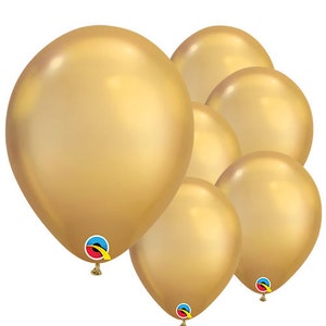 Goudchroom metallic ballonbundel, gouden feestballonnen, gouden ballonbundel