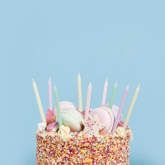 Bougies pastel x 12, Bougies pastel pour gâteau d'anniversaire