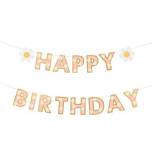 Daisy Happy Birthday Banner, Happy Birthday Party Decorations, Daisy Party Decorations, Daisy Birthday Party Supplies