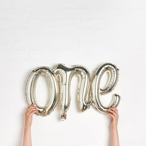 Gold One Balloon, 1st Birthday balloons, first birthday party decorations, Wild One, One today, Gold foil balloon, Hootyballoo One balloon