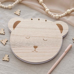 Libro degli ospiti per baby shower a tema orsetto, We Can Bearly Wait, fotolibro con decorazioni per baby shower a tema orsetto